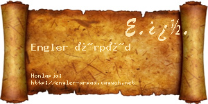 Engler Árpád névjegykártya